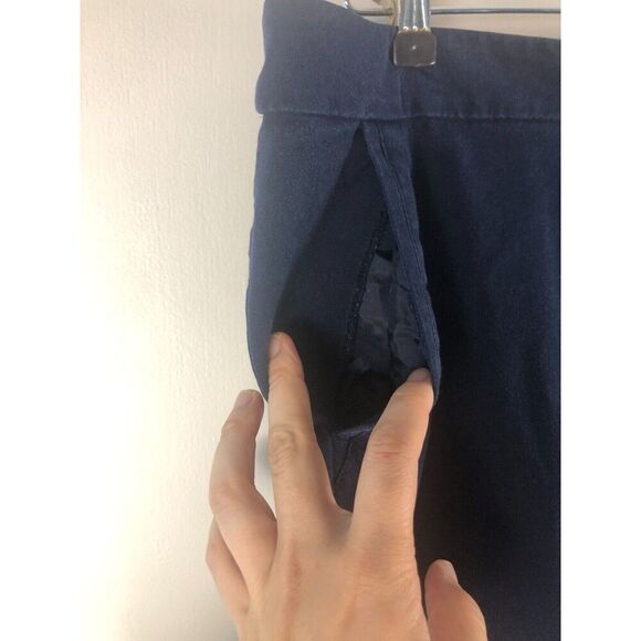 Talbots Petites 12P Curvy Dress Pants Blue Office Work Classic Pockets (stain) - Picture 3 of 10